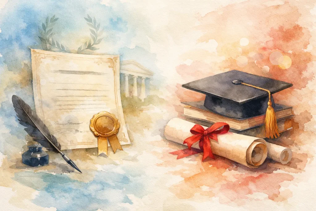 Certificado profesional vs diploma privado